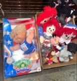 Lot of Vintage Dolls- Cabbage Patch, Raggedy Ann, Andy and More