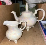 Iridescent Tea Pot and small Pitcher