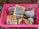 Bin of Rubber Stamps and Crafting supplies