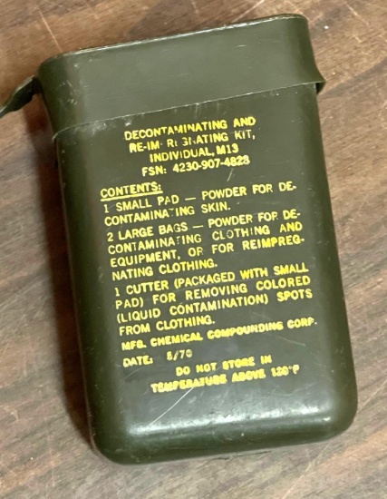 Scarce WWII Decontaminating and Impregnating Kit