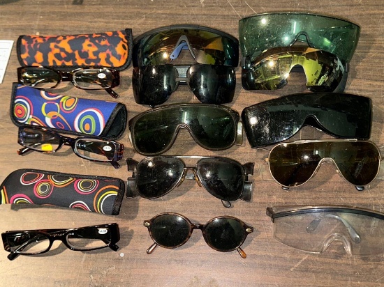 3 Pairs of Reading Glasses and Cases & 10 Top Fashion Sunglasses