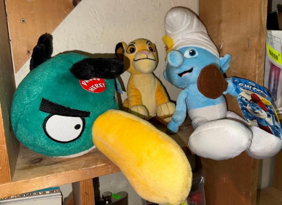 3 New Stuffed Animals- Smurfs, Lion King and Angry Birds