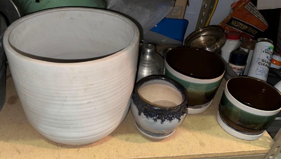 4 Pottery Flower Pots- Spring is just Around the Corner