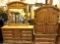 Rustic Style Bedroom Set- Queen Bed Frame, 11 Drawer Dresser w/ Mirror and Wardrobe with 3 drawers