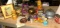 Box lot of Old Collectibles- Tins, Cars, Music Powder Box and More