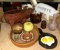 Lot of Vintage Collectibles- Porcelain Insulator, Glassware, Crystal Door Knob etc