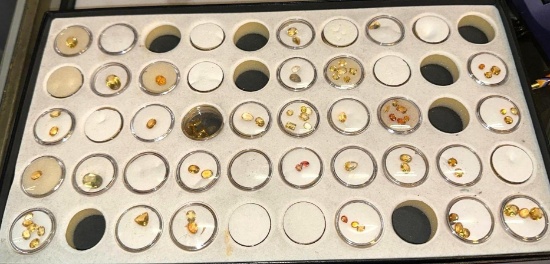 Tray of Gemstones in Capsules- Tons of Gemstones