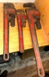 3 Vintage Ridgid Heavy Duty Pipe Wrenches