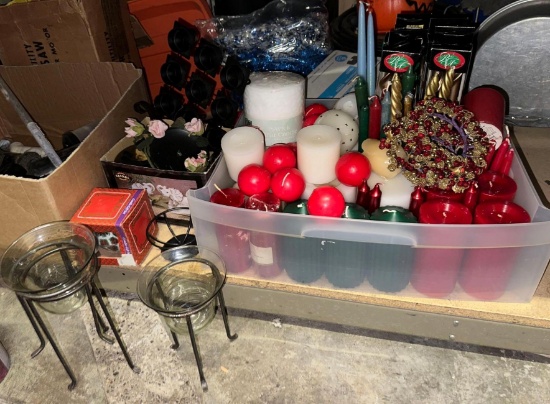 Lot of New Candles and Candle Holders