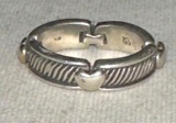 Sterling Silver ring with Hearts size 7