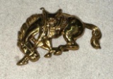 Gold Tone Bucking Horse Scarf Buckle