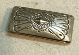 Navajo Indian Money Clip Sterling Silver Applied on Metal