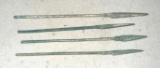 4 Bronze Age Long Shot Javelin Point- old