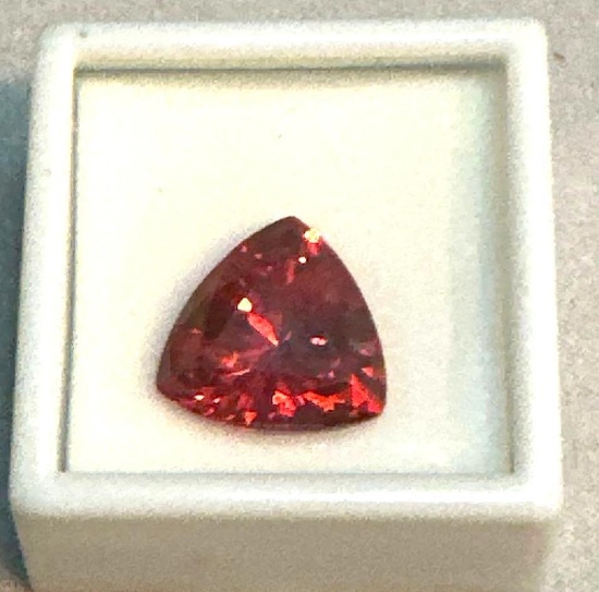 24 cts Padparadscha Cubic Zirconia Gemstone Trillian Cut