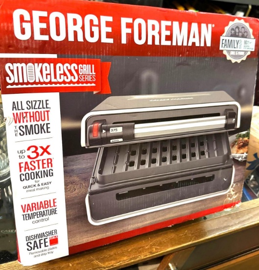 New George Foreman Smokeless Grill Series Family Size Grill