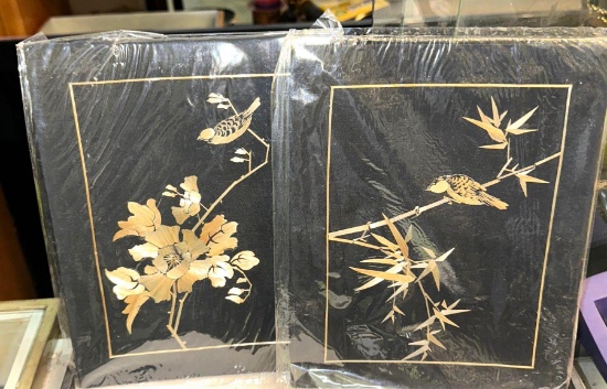 2 Wheat Stalk Cutting Pictures 10" x 8"- Bird & Flower Design
