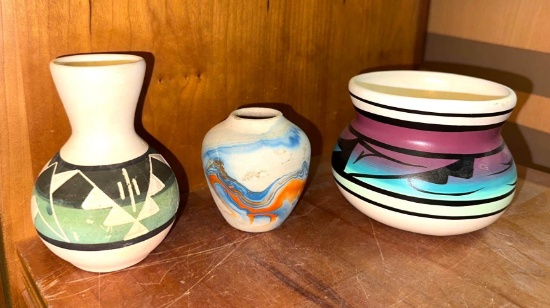 3 Signed Native American Pottery Pieces
