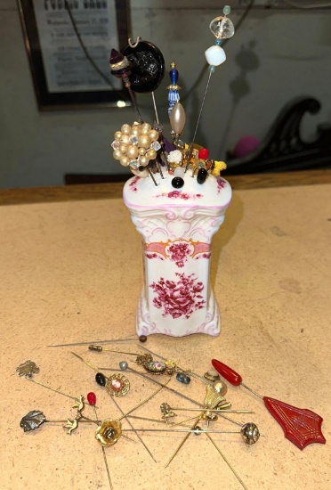 Vintage Hat Pins and Holder