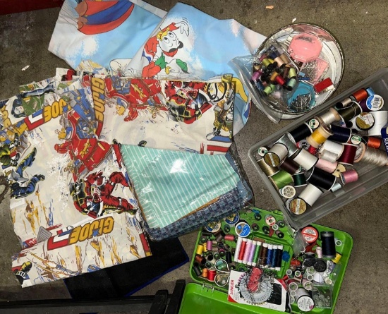 Sewing Lot- Including Vintage Fabric (GI Joe and Dumbo)