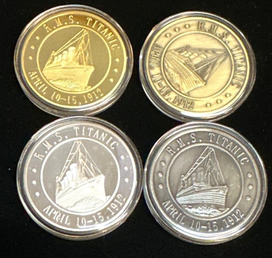 4 Commemorative Titanic Coins from the Cook Islands