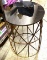 Mirror Top Side Table with Gold Base