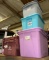 5 Storage Bins with Lids- 2 are Flip Tops