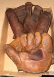 2 Vintage Baseball Gloves