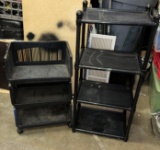 Shelf unit w/ 4 Shelves and 3 drawer Organizer on Wheels