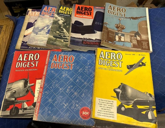 8 Old Copies of Aero Digest Magazines 1926-1941