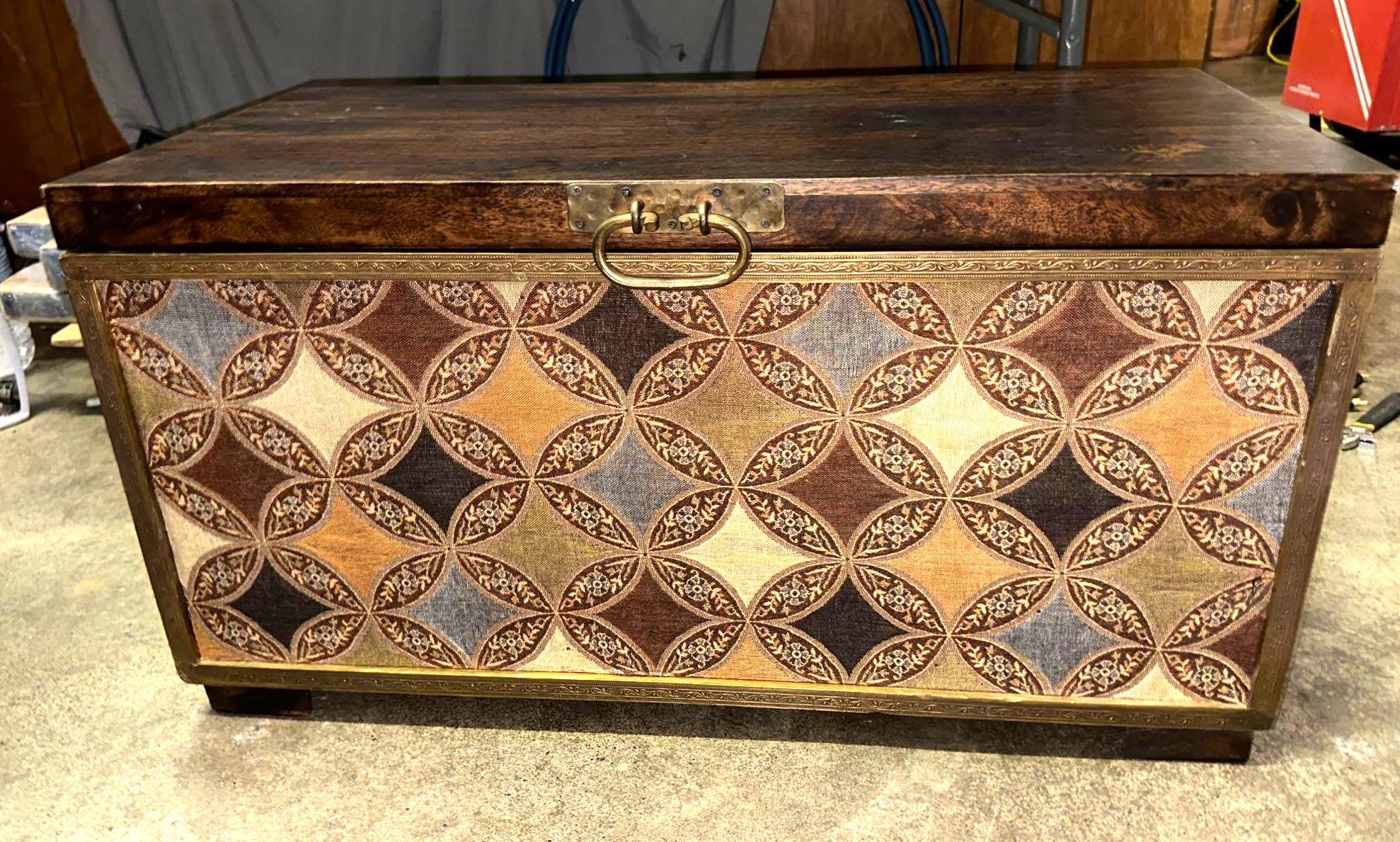 Pier 1 Imports Trunk w/ brass accents 33" x 16" | Proxibid