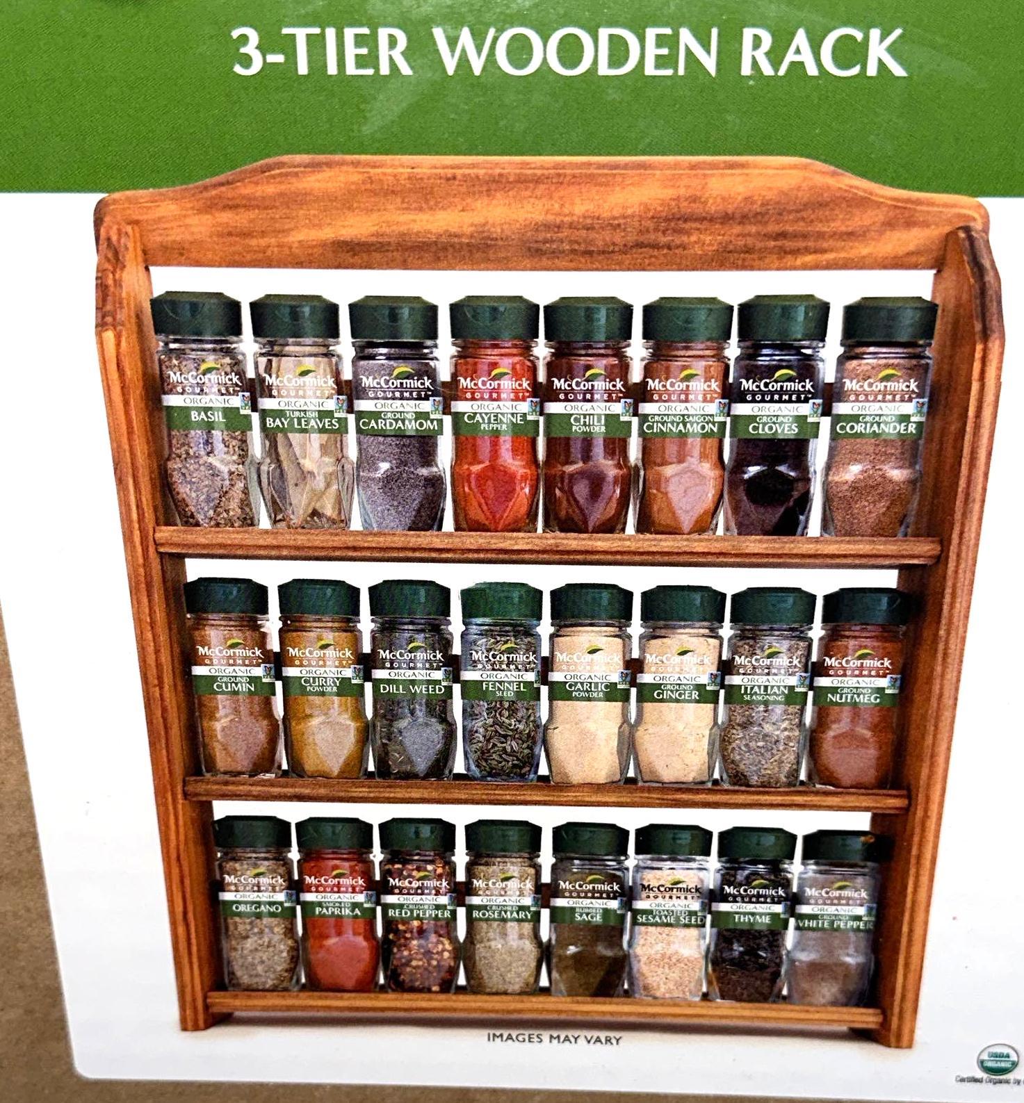 McCormick Three Tier Wood Spice Rack