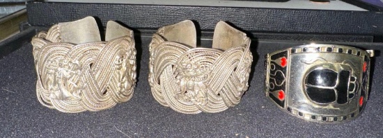 3 Unique Metal Bangle Bracelets