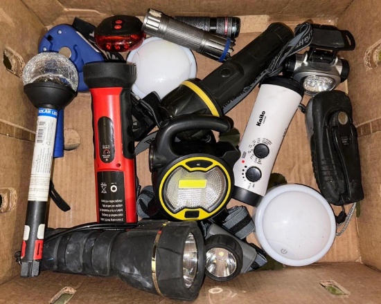 Lot of Flash Lights, Headlamps and Hand Held Lights