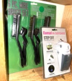 6pc wire Brush Set and Portable Entry Alarm- Both New