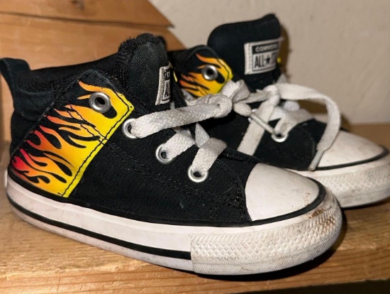 Toddler Converse Shoes w/ Flames size 6