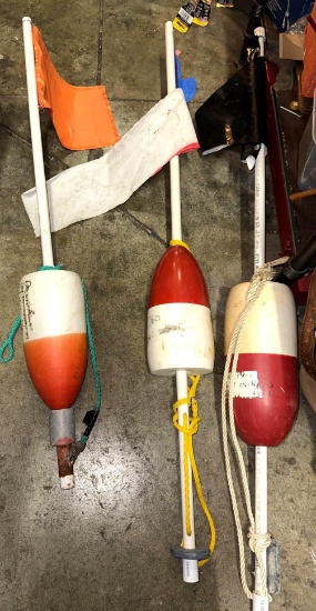 3 Buoys with flags