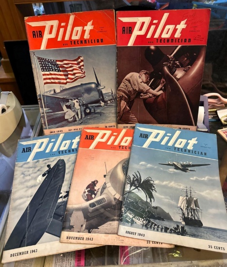 5 Copies of Air Pilot and Technician Magazines from 1943