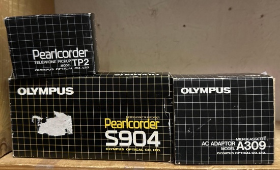 New Old Stock- Olympus Micro Cassette Recorder, AC Adaptor and Telephone pickup