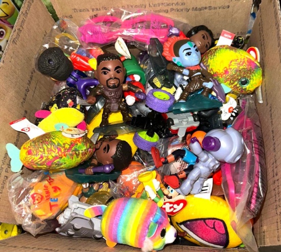 Huge Lot of Collectible toy- Action figures, McDonalds, TY Babies etc- Some are New