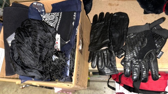 Scarfs and Leather Gloves- all in good condition