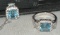 Sterling Silver Ring with Aquamarine and white Sapphires size 7 & Matching pendant w/chain