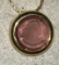 Brass Necklace with Intangae Carved Stone Amethyst color