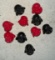 10 Black and Red Buddha Head Worry Beads