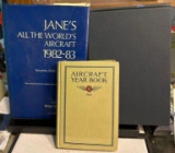3 Vintage Aircraft Books- Jane's All the World's Air Craft,1916 Reprint & Aircraft Year book 1922