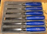 Marples 6 Piece Chisel Set in Wood Box - Sheffield England Hand Forged