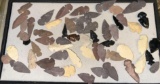 Over 50 Unfinished Arrowheads from New Mexico -Flint, Curt and Obsidian