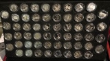 1999 - 2009 S STATE QUARTER 56 COIN FULL SET WITH WOODEN HOLDER