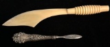 Pair of Vintage Letter Openers - 1 Silver Plate Victorian & Plus Celluloid w/note 5th Maria Pcores