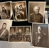 6 Historic Photo Photo Cards Sepia Tone Custer and 23 Officers & wifes, Buffalo Bill etc