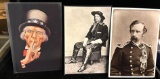 3 Vintage Post cards of Lt. Col. George Armstrongevster and Uncle Sam